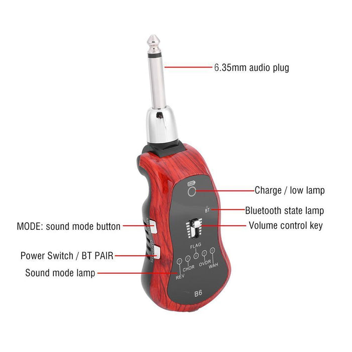 GitaFish Wired Guitar system (3m Cable) with Bluetooth and 5 sound effects B6