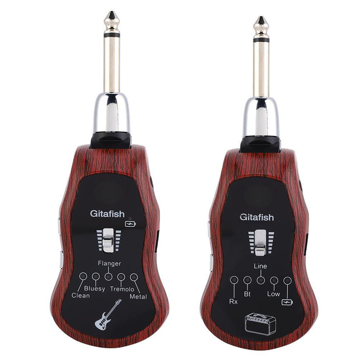 GitaFish Wireless Guitar System with Bluetooth and five sound effects-Digital Guitar Transmitter Receiver K380C